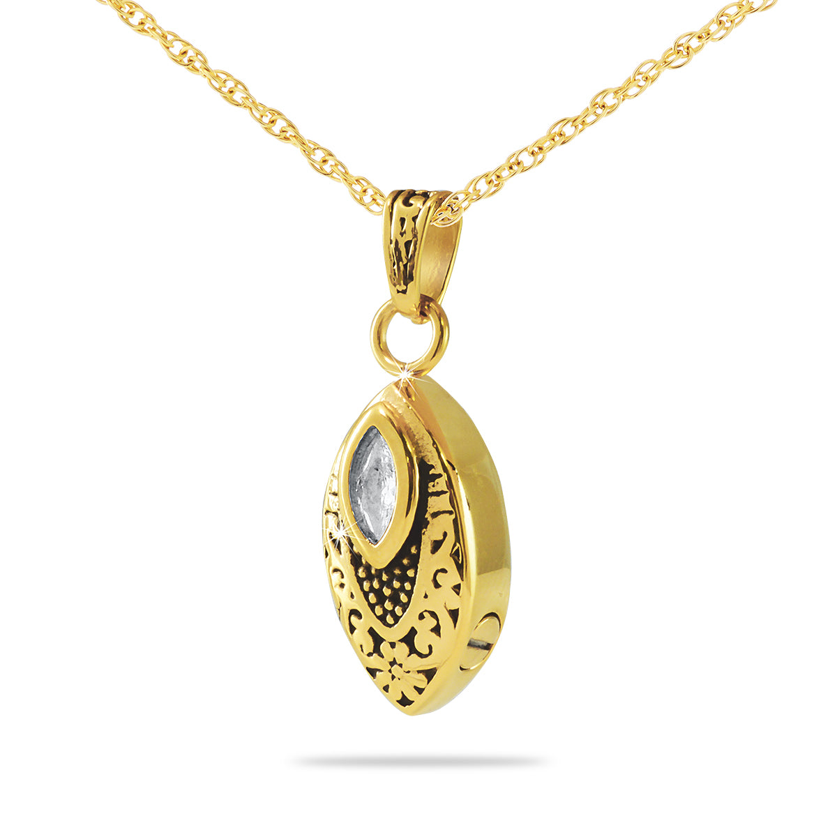 Gold Crystal Charm Pendant