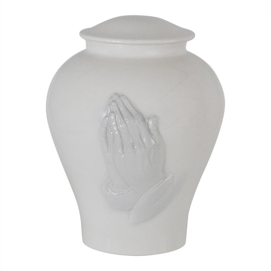Praying Hands Ceramic Urn